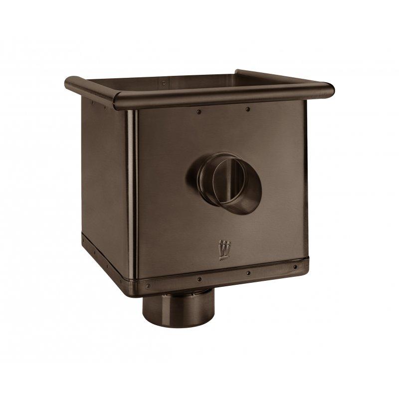 Sběrný kotlík kubický exzentrický s výtokem  - Hliník lakovaný  - Testa di Moro  -  Obrázek