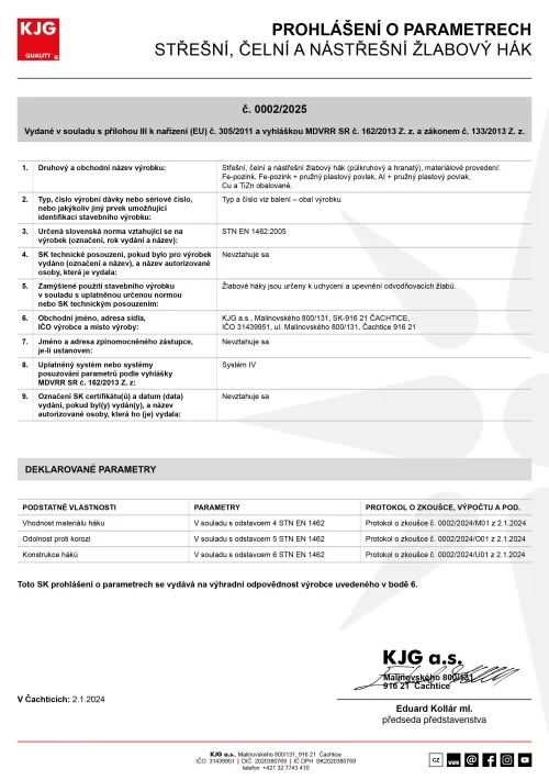 Střešní, čelní a nestřešní žlabový hák