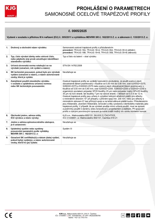 Samonosné ocelové trapézové profily