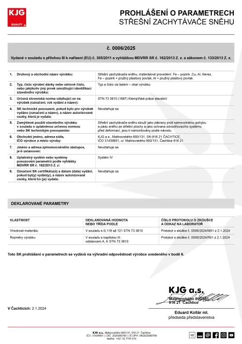 Střešní zachytáváme sněhu