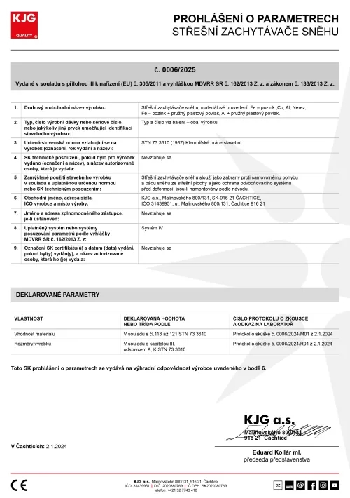 Střešní zachytáváme sněhu