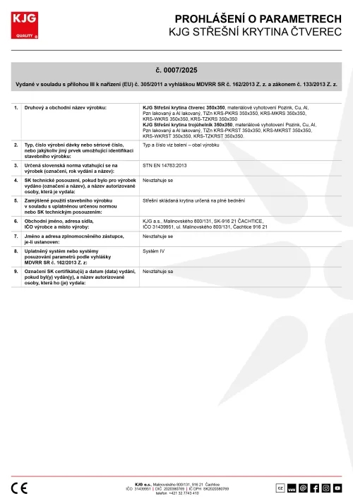 Střešní krytina čtverec