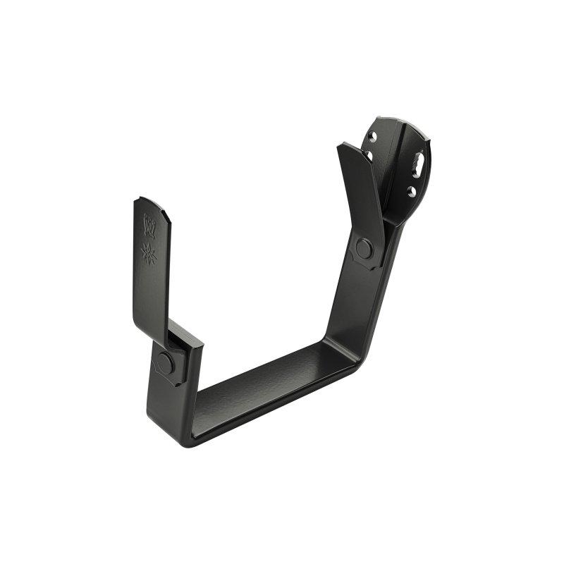 Žlabový hák hranatý čelní - Hliník lakovaný - Intenzivní černá - Obrázek