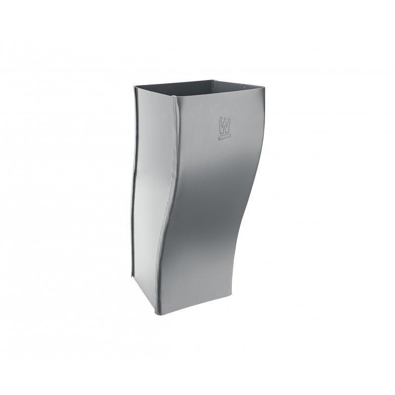 Koleno soklové hranaté - Hliník lakovaný - Světle šedá - Obrázek