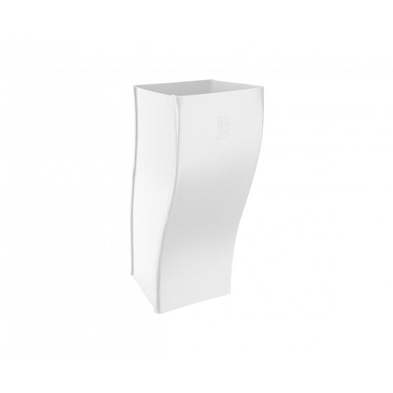 Koleno soklové hranaté - Hliník lakovaný - Bílá - Obrázek