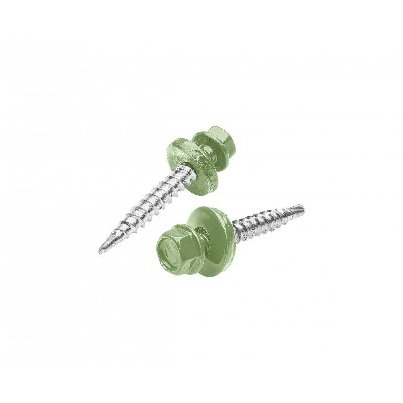 Pozinkovaný šroub farmářský - Pozink lakovaný - Trávově zelená - Obrázek