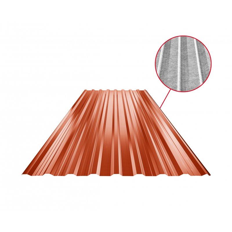 Trapéz střešní s prolisem TR 18A+ SQ (sound – aqua) - Pozink lakovaný - Rally červená - Obrázek