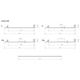 Střešní panel CLICK 306 P, R, T25, T58 - Pozink lakovaný - Bílo hliníková - Obrázek 2