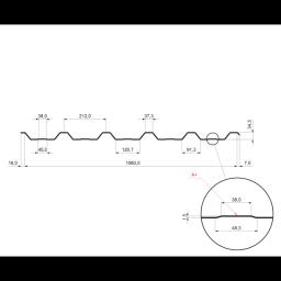 Trapéz střešní s prolisem TR 35A+ - Hliník lakovaný - Bílo hliníková - Obrázek 2